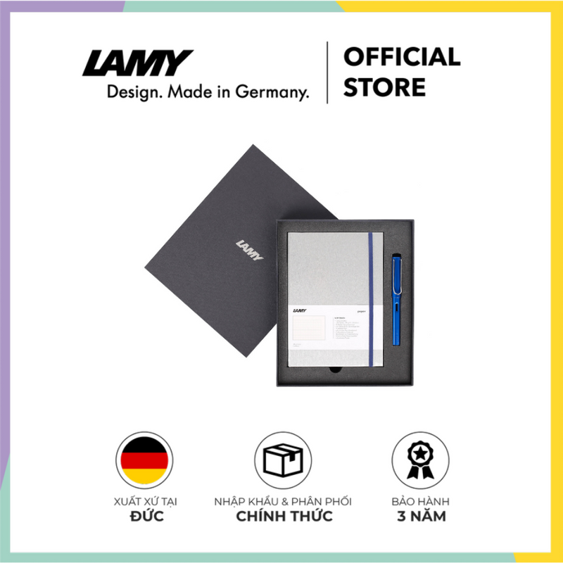Bộ quà tặng cao cấp LAMY Sổ tay khổ giấy A5 Grey bìa mềm + Bút cao cấp Al-star – Hãng phân phối chính thức