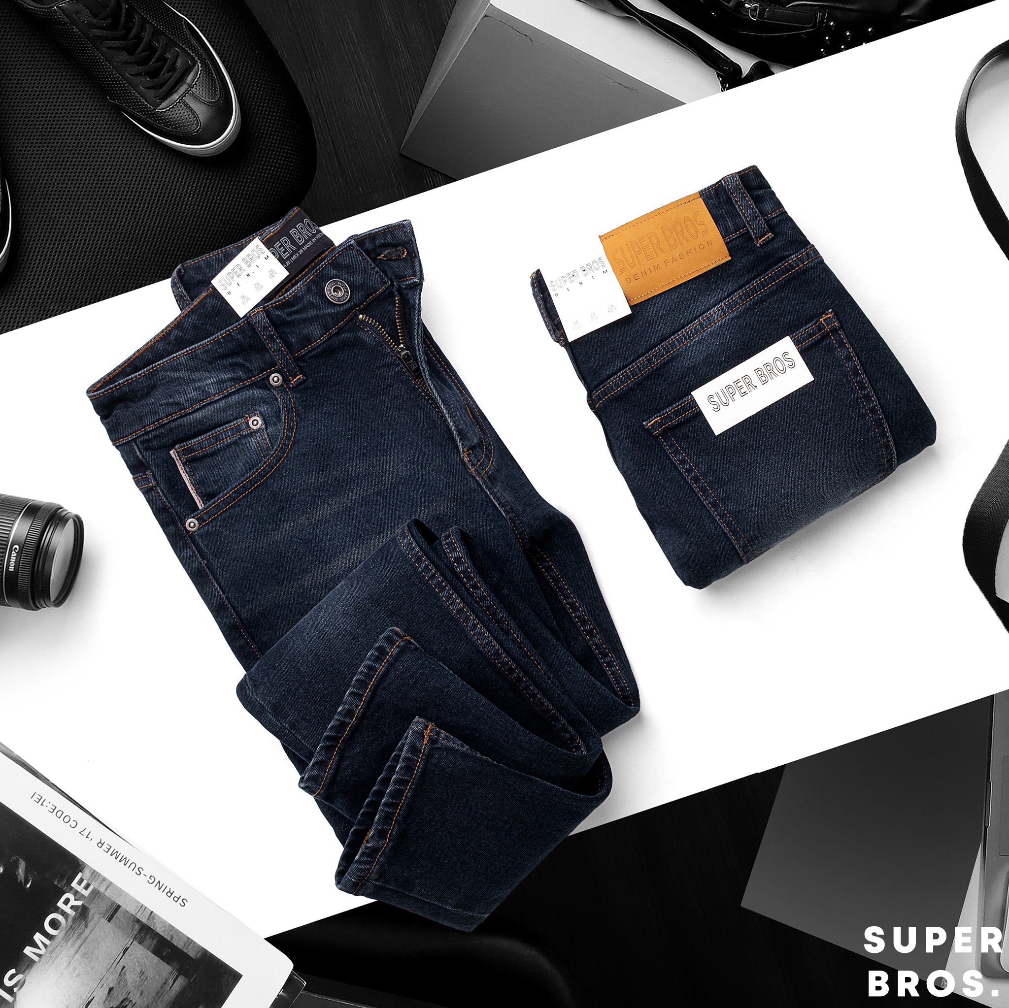 Jean super bros dark blue sb003