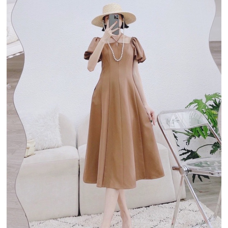 Đầm xòe chéo dây cổ ms170