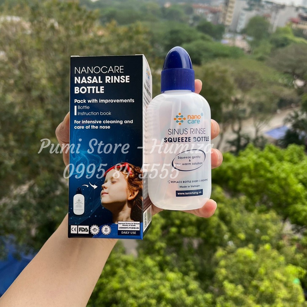 Bình rửa mũi NanoCare dành cho trẻ em từ 2 tuổi trở lên và người lớn