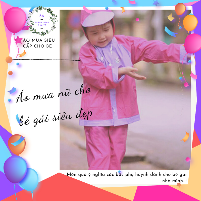 [GIẢM GIÁ SALE 50%] Áo mưa cho các bé - Áo mưa bộ- Bộ áo mưa trẻ em Sơn Thủy- Bộ áo mưa nữ, Áo mưa nam- Được sản sản xuất từ nhựa PVC cực kì dẻo dai- Áo mưa trẻ em cao cấp-Hàng chính hãng công ty- BH uy tín tại Black Bear Shop's