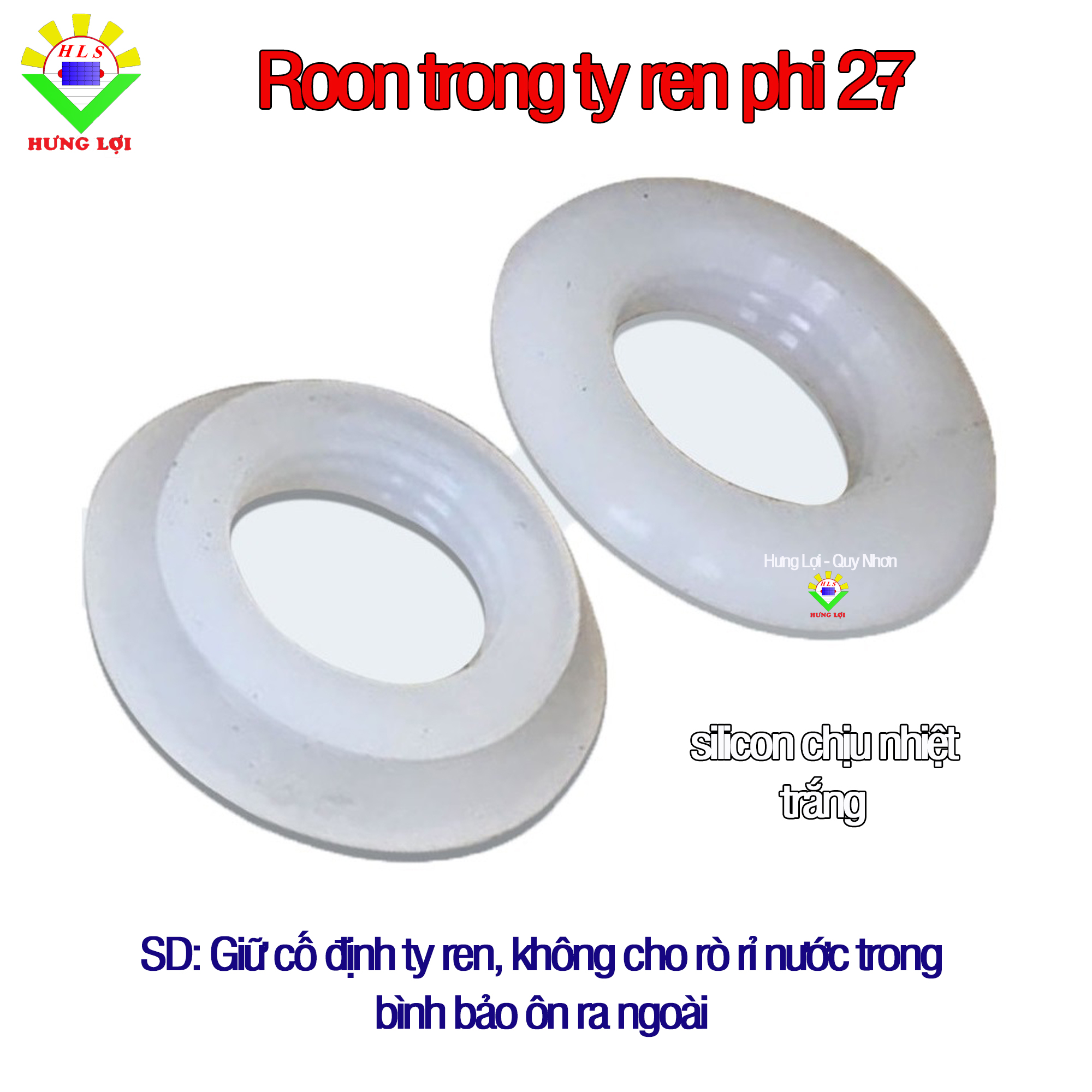 10 gioăng trong silicon chịu nhiệt phi 27 dùng cho máy nước nóng năng lượng mặt trời