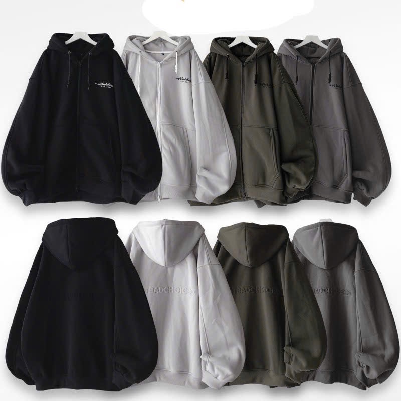 [ẢNH THẬT-CÓ SẴN] Áo Khoác Nỉ Hoodie Zip NOTBADCHOICE Nón Rộng Tay Phồng Nhiều Màu Form Rộng Unisex Nam Nữ