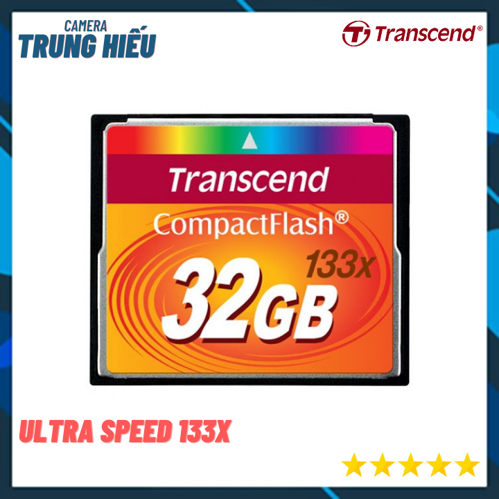 Thẻ nhớ cf transcend compactflash 32gb 133x speed dùng cho máy ảnh , máy cnc
