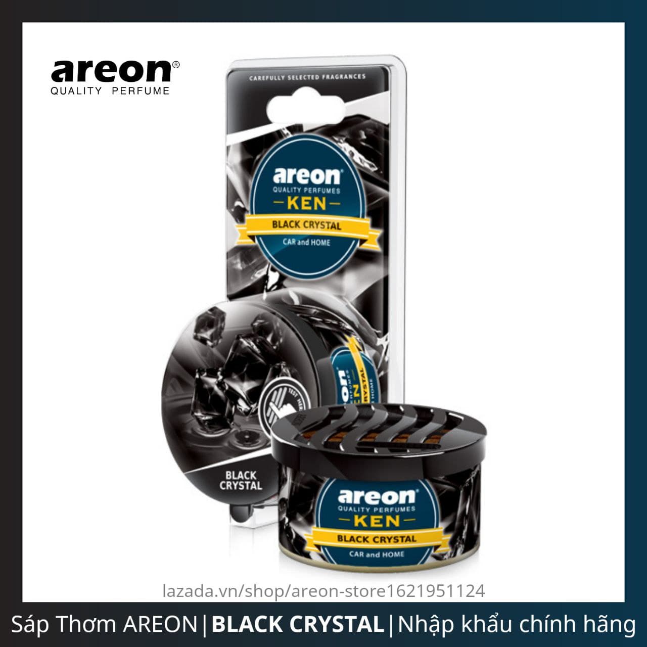 Sáp Thơm Nước Hoa Ô Tô Areon (Hương Black Crystal) Nhập Khẩu Chính Hãng