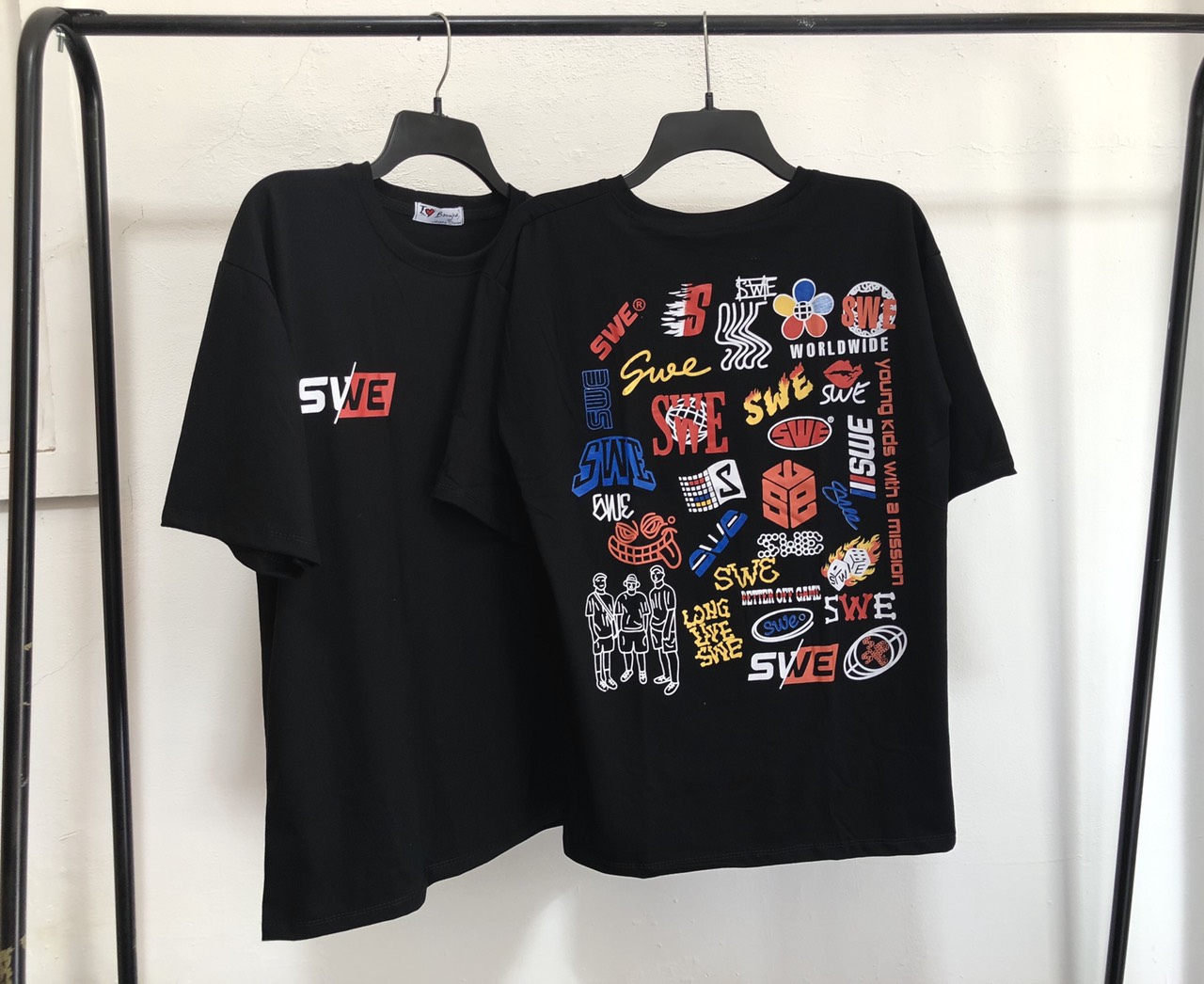 Áo thun swe tay lỡ form rộng unisex