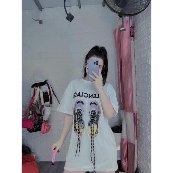 Áo Phông Unisex Giày Buộc dây balen siêu hót