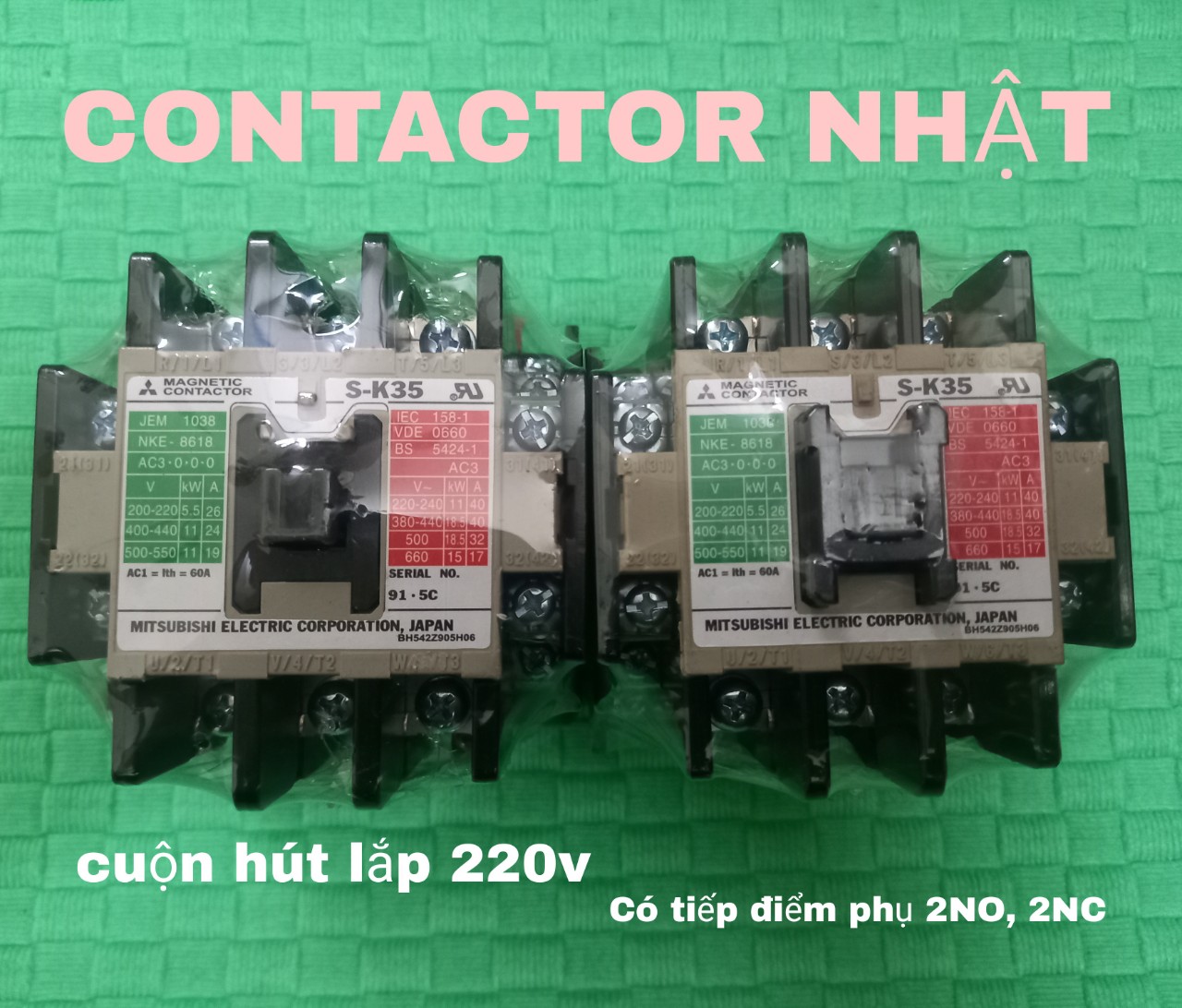 Contactor nhật bản 35a nhật 3 pha