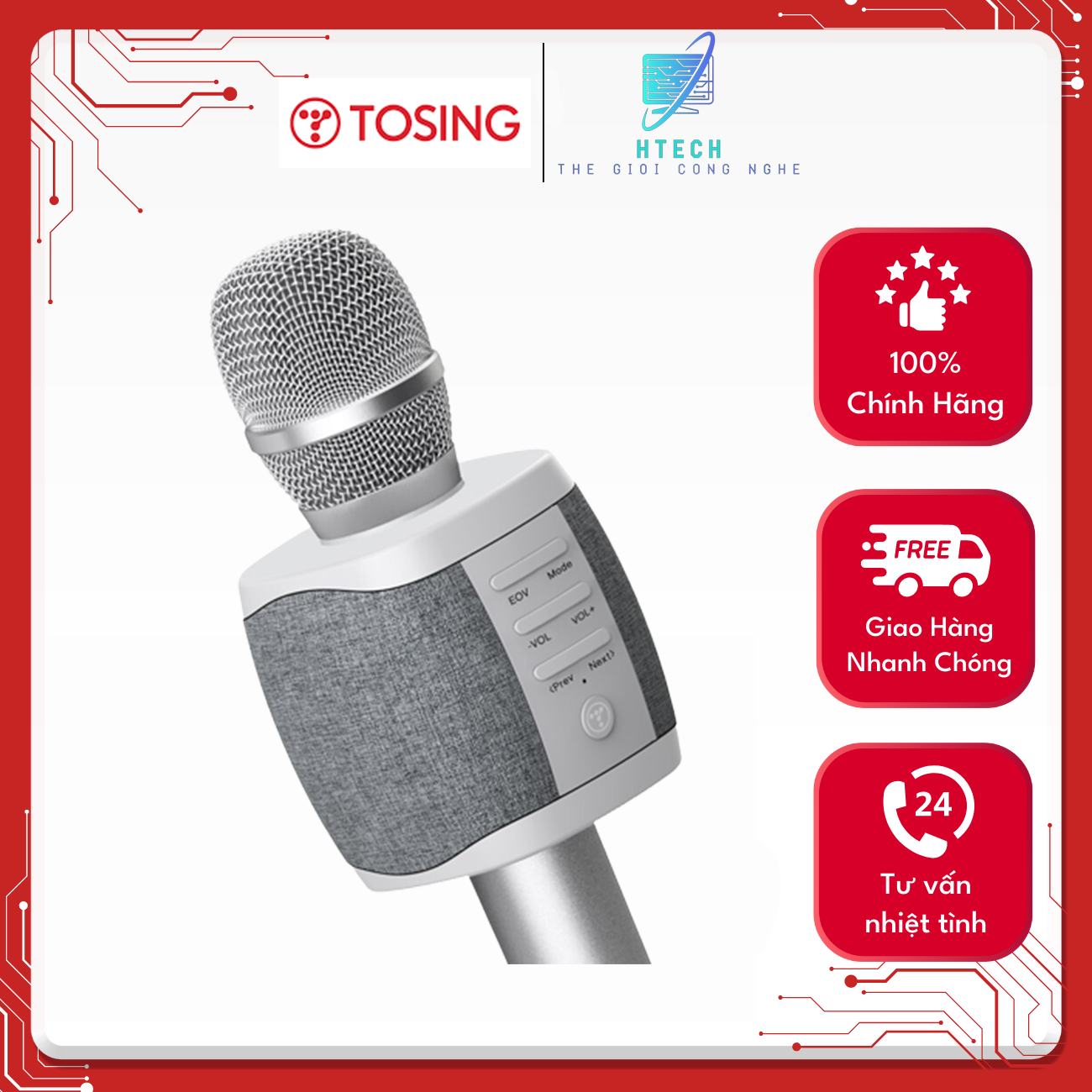 Mic Karaoke kèm Loa Bluetooth Tosing XR 027 - Micro không dây