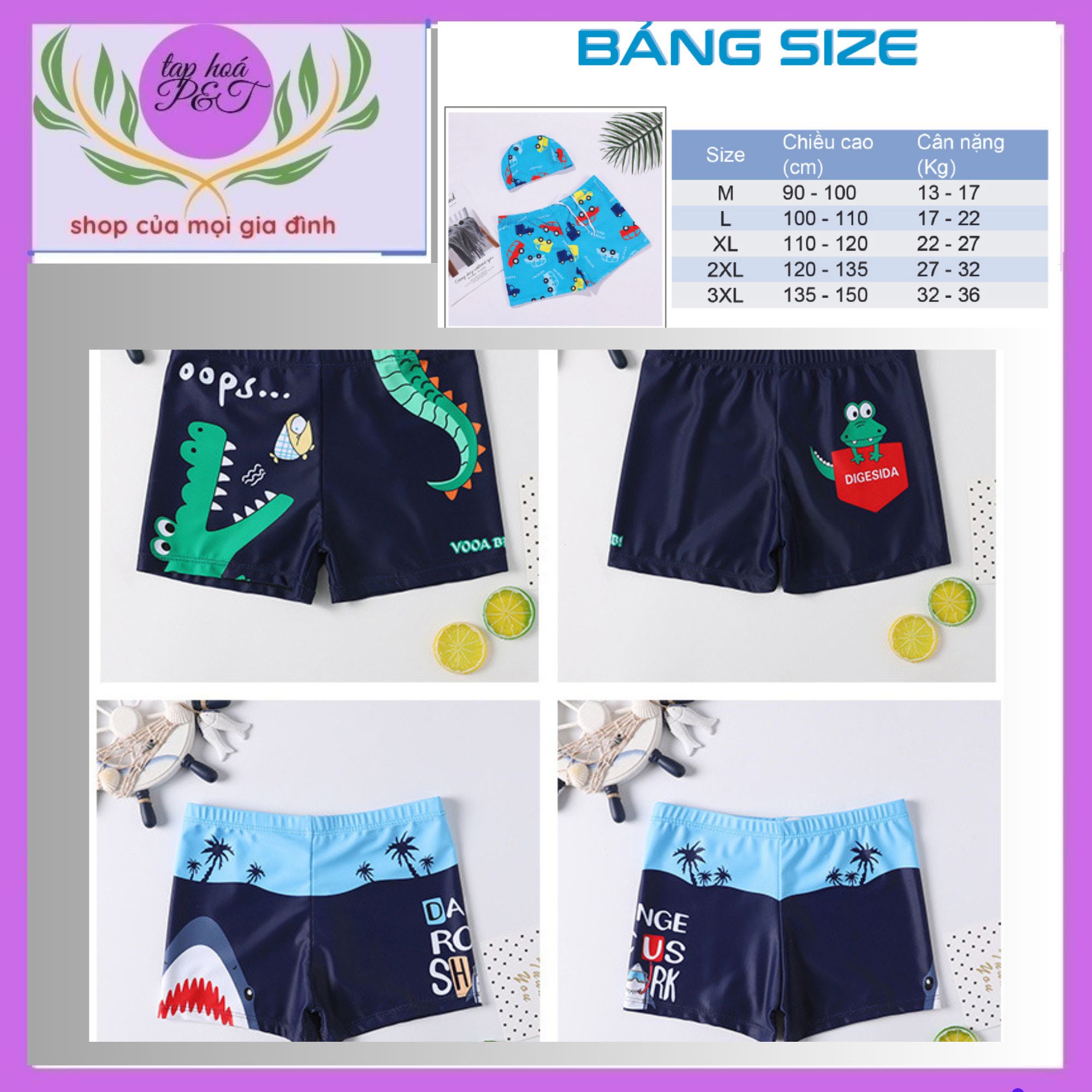 QUẦN BƠI MÃ 015 CỰC XỊN DANH CHO  BÉ TRAI