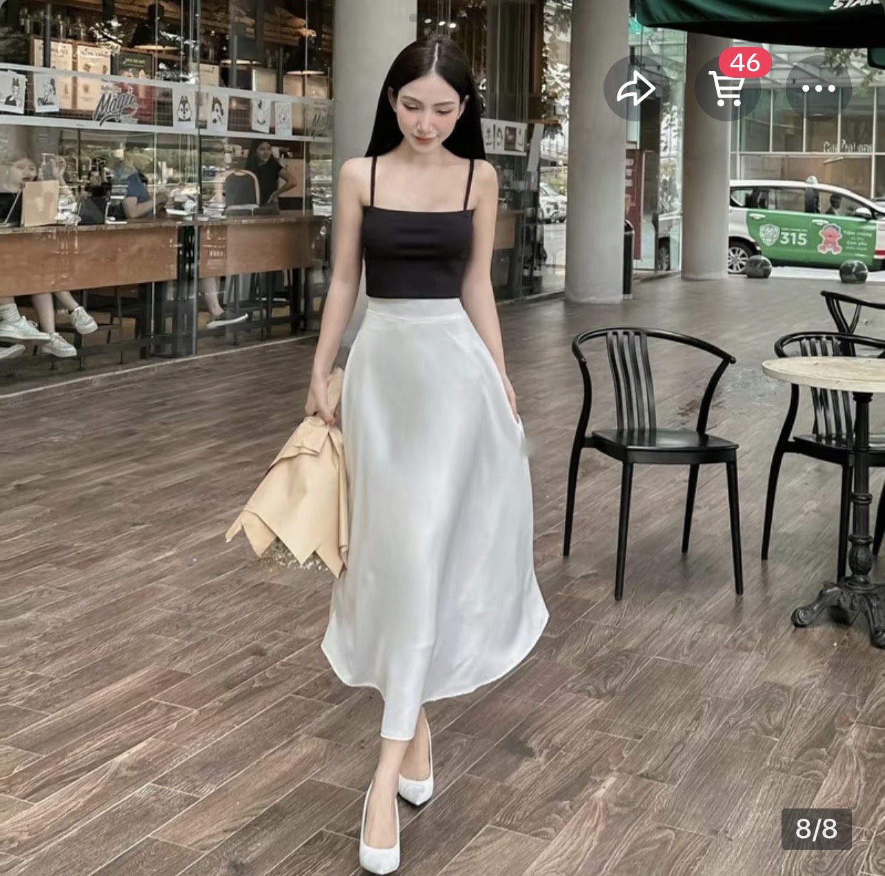 [VIDEO] Chân váy phi bóng lụa midi dáng dài sang chảnh form chữ A - váy dài đi biển TU