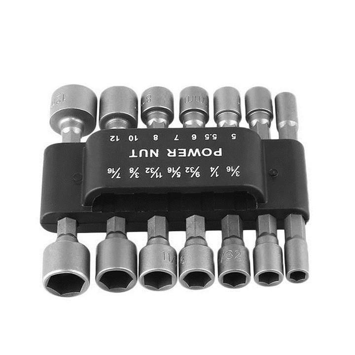 Bộ 14 khẩu tuýp vặn ốc lục giác gắn máy khoan