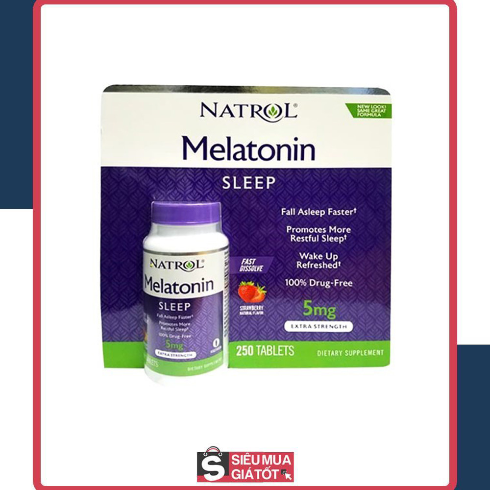 Viên ngậm giúp ngủ ngon natrol melatonin sleep – 5mg 250 viên mỹ
