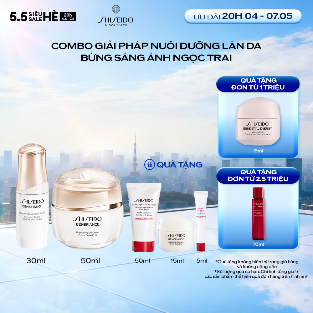 Combo Serum - Kem Dưỡng: Giải Pháp Chăm Da Rạng Rỡ, Sáng Bừng Không Tì Vết - Shiseido Benefiance Gel  Cream