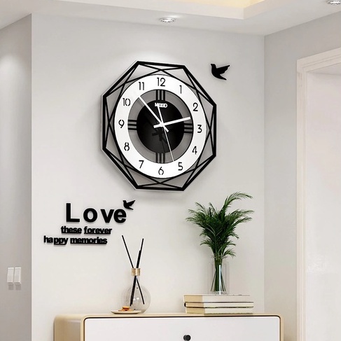 Đồng hồ treo tường ☘️không cần khoan tường ☘️ trang trí phòng khách sang trọng ☘️ tặng kèm pin và bộ kim thay thế ☘️