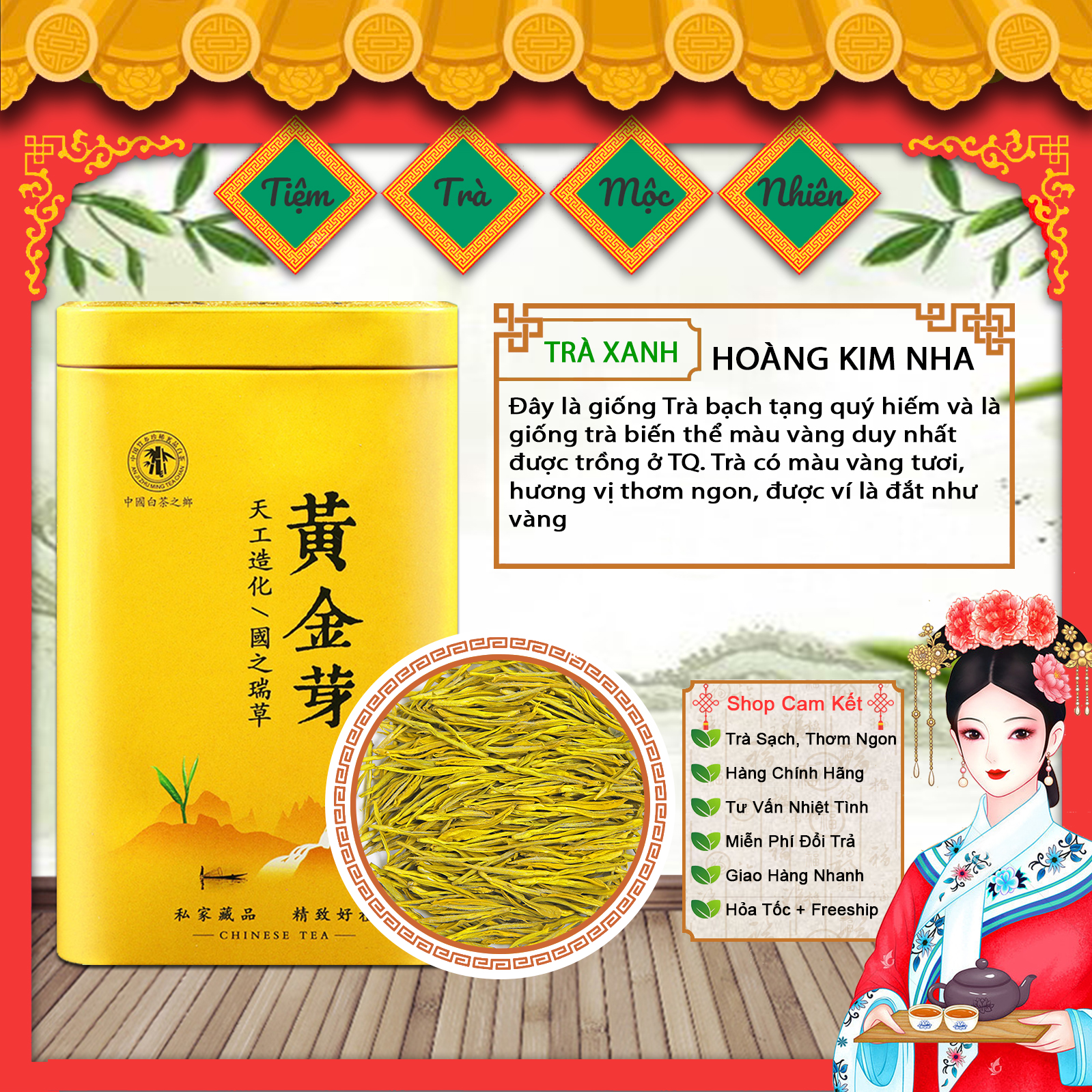 Trà Xanh Hoàng Kim Nha, Trà ngon, trà cao cấp, trà thơm ngon đậm vị ngọt hậu