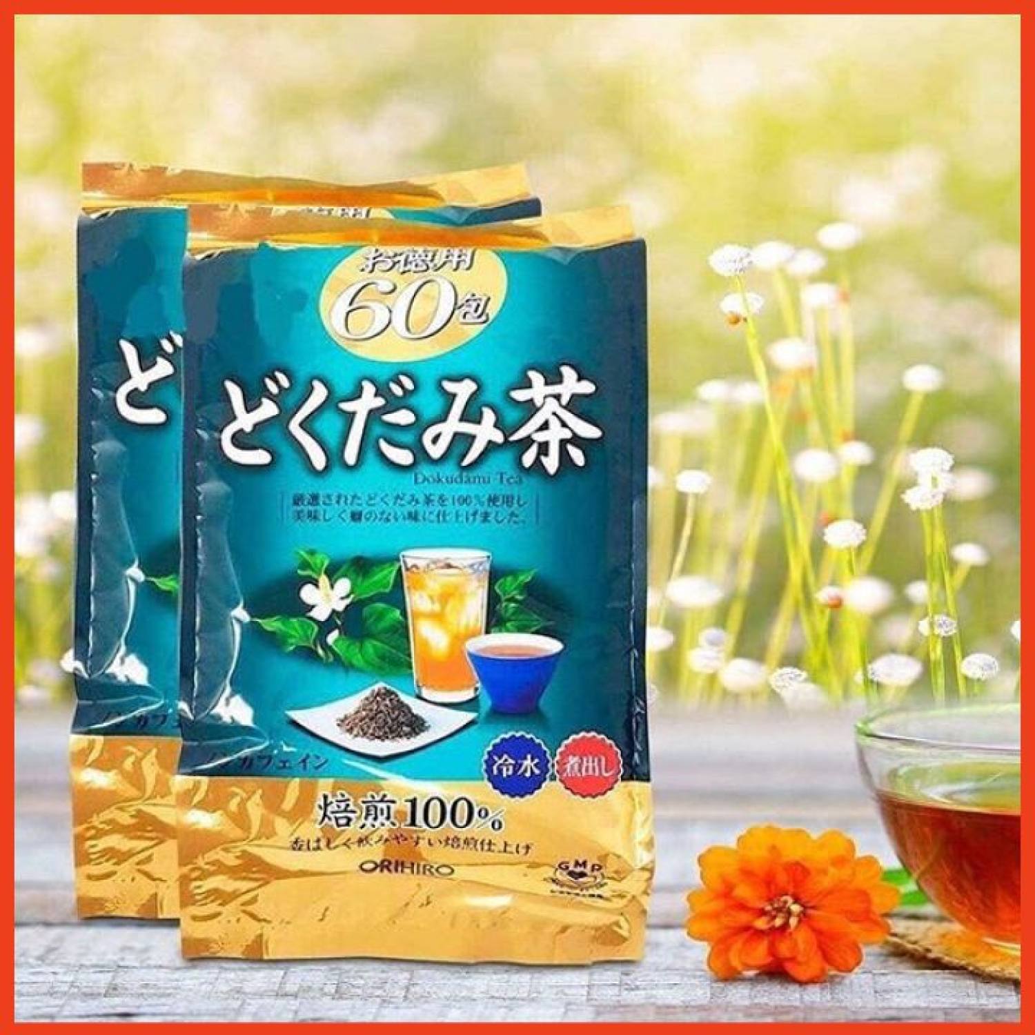 Trà diếp cá Orihiro Nhật Bản 1 bịch 60 gói túi lọc giúp mát gan đẹp da thanh lọc cơ thể
