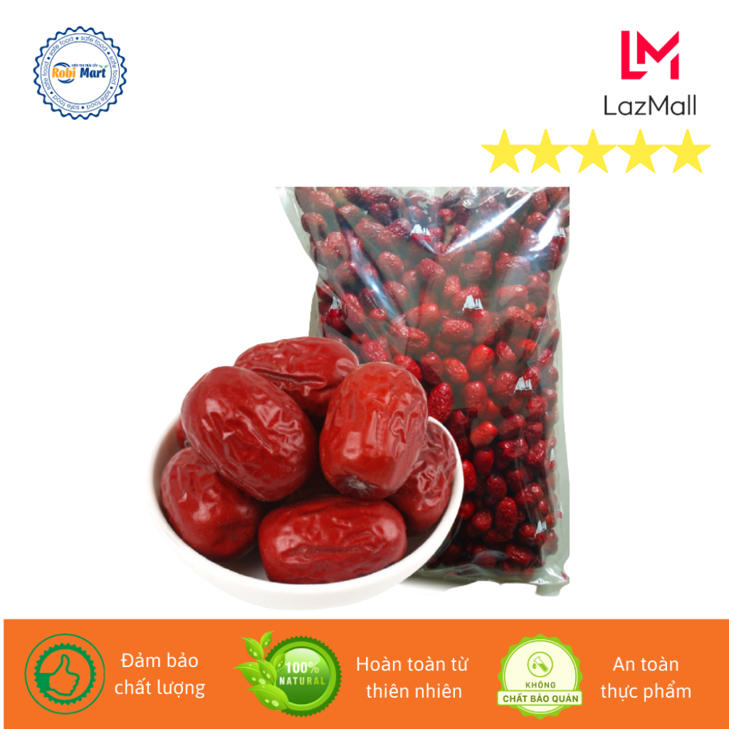 Táo đỏ sấy lạnh Robi Mart gói 500gr - Quả to tròn hàng loại 1 chính hãng