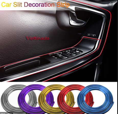 Cuộn chỉ nẹp chỉ bóng 5 mét mềm dán viền trang trí nội thất xe hơi, ô tô khe táp lô, bảng điều khiển, loa, hộp số