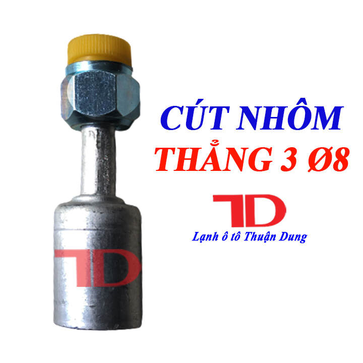 Cút nhôm thẳng 3 phi 8 - vật tư điện lạnh ô tô thuận dung