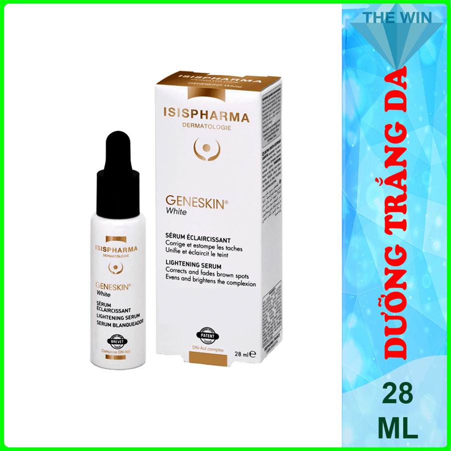 Tinh chất dưỡng trắng da, giảm thâm nám, ngăn lão hóa geneskin white - isis pharma 28ml