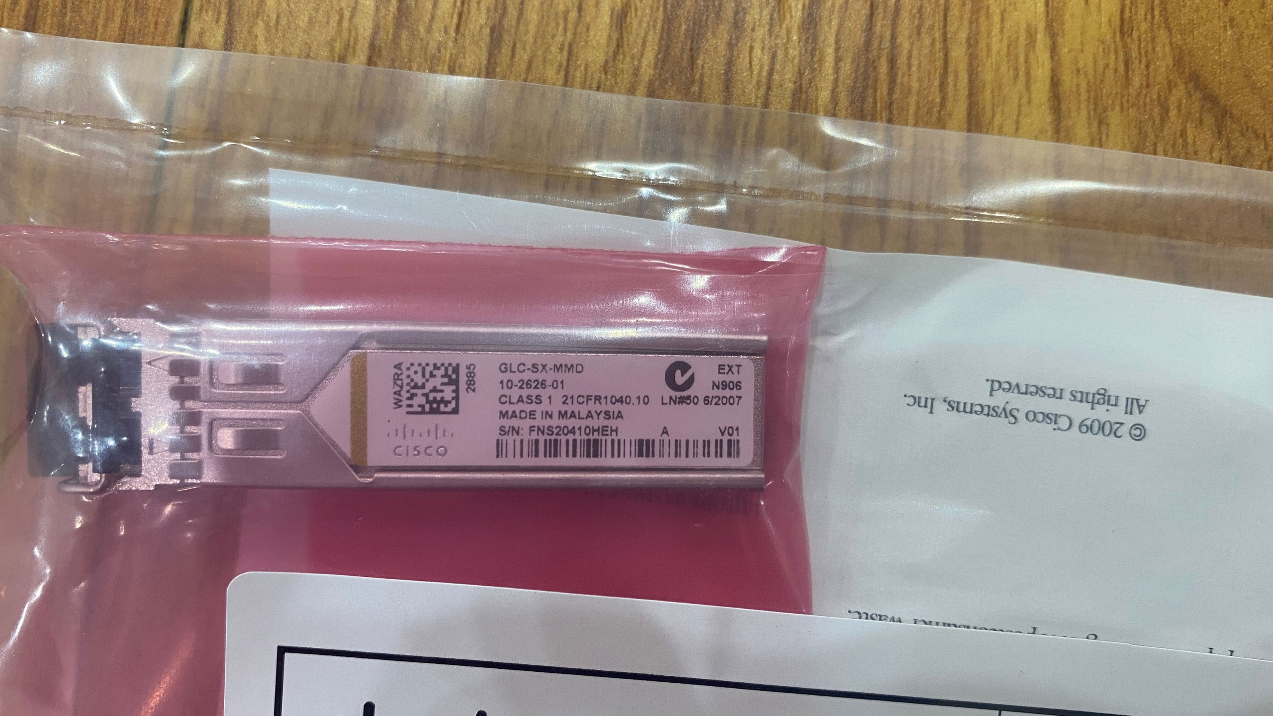 Module quang cisco glc-sx-mmd multimode bước sóng 850nm