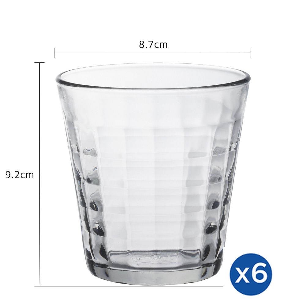 Bộ 6 ly D1033A Duralex - Prisme trong Clear 275ml Thủy tinh cường lực cao cấp Pháp