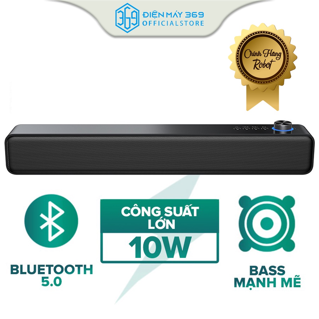 Loa Thanh Soundbar Bluetooth ROBOT RB480, Pin 1200mAh, Bass Trầm Mạnh Mẽ, Hỗ Trợ Mic Đàm Thoại, Công Suất 10W