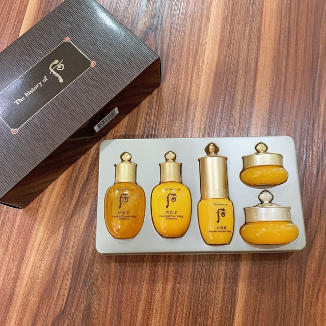 [HCM]SET DƯỠNG CHỐNG LÃO  HÓA  NÂNG CƠ DA WHOO VÀNG MINI 5 SẢN PHẨM Set mini dưỡng  da Whoo vàng 5 sản phẩm bộ mỹ phẩm Whoo vàng 5 món