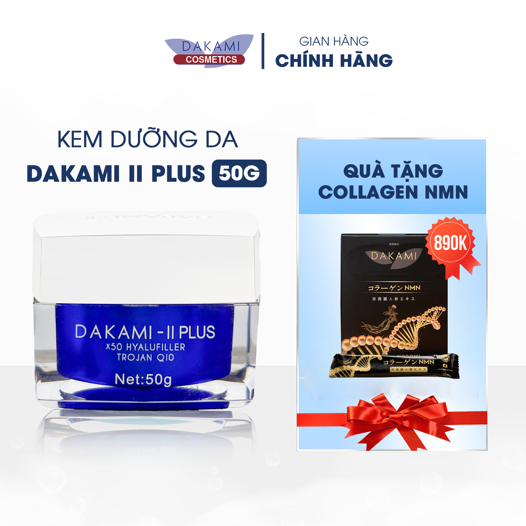 Kem dưỡng da Dakami II Plus, dưỡng trắng da, mờ thâm nám, trẻ hoá làn da