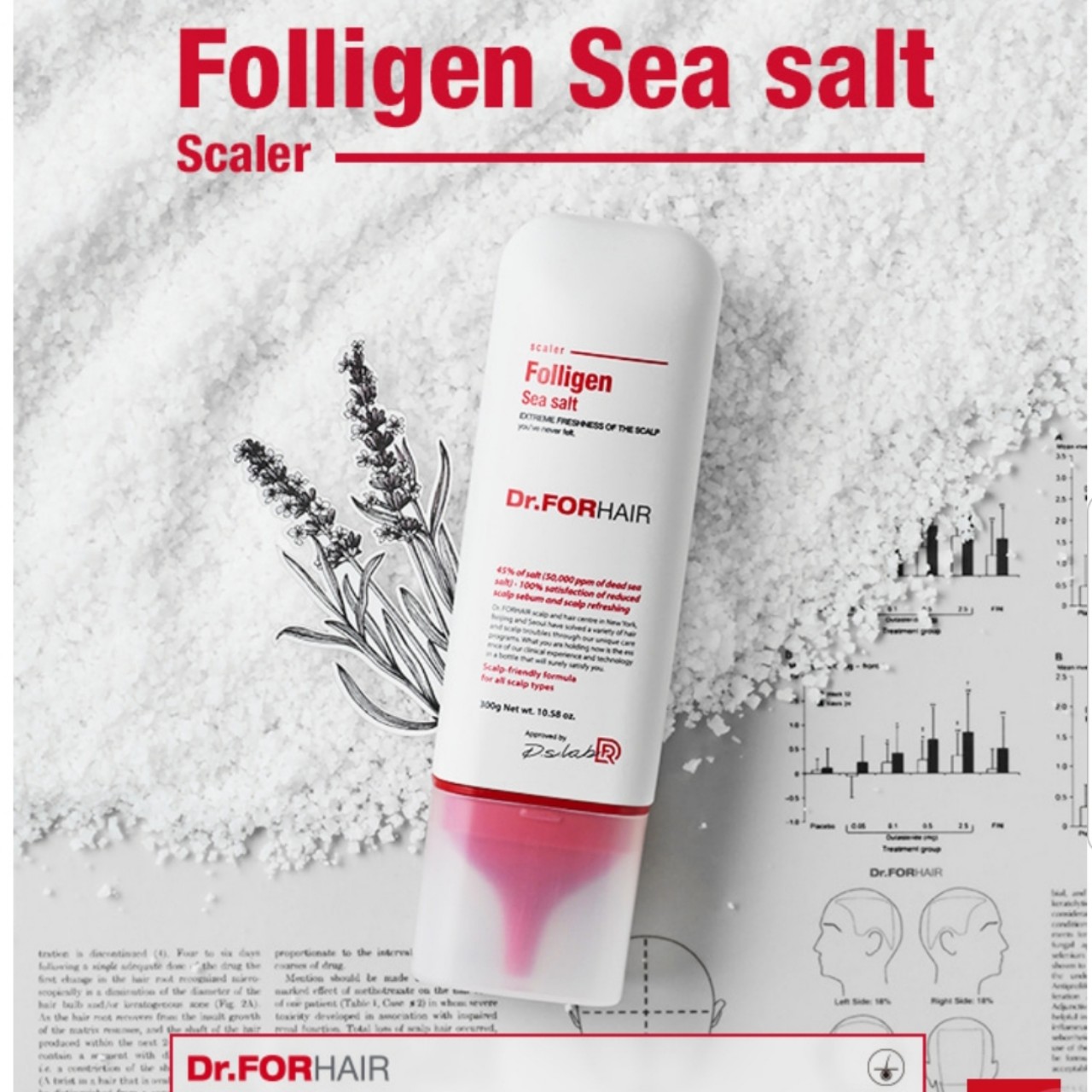 Tẩy tế bào chết da đầu Dr.ForHair Folligen Sea Salt Scaler 300g sạch gàu cặn bám.