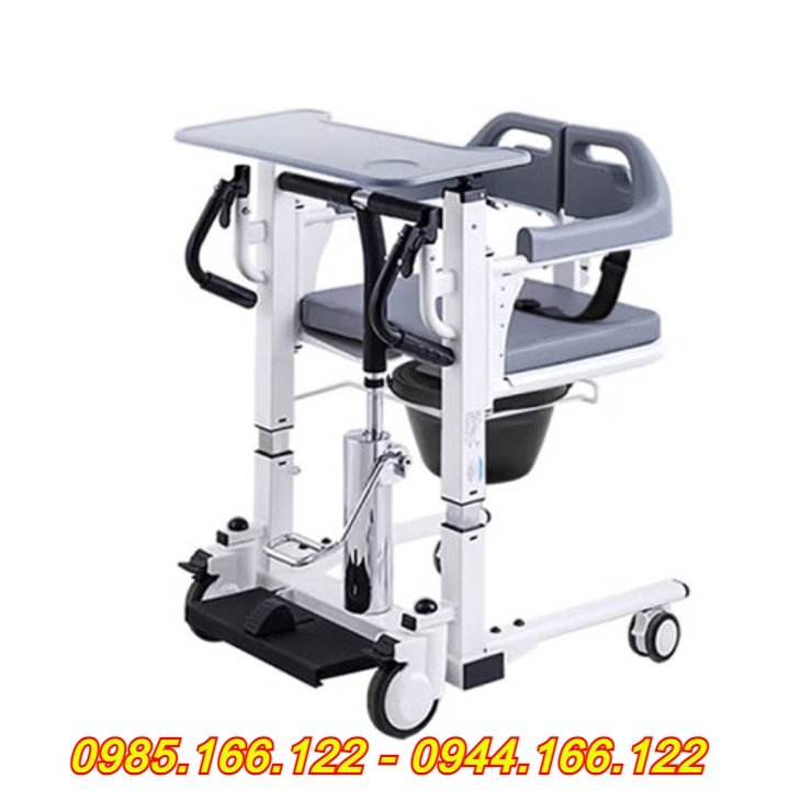 Xe lăn nâng hạ bệnh nhân có bô vệ sinh, Ghế di chuyển bệnh nhân đi vệ sinh , tắm rửa - Xe lăn đa năng