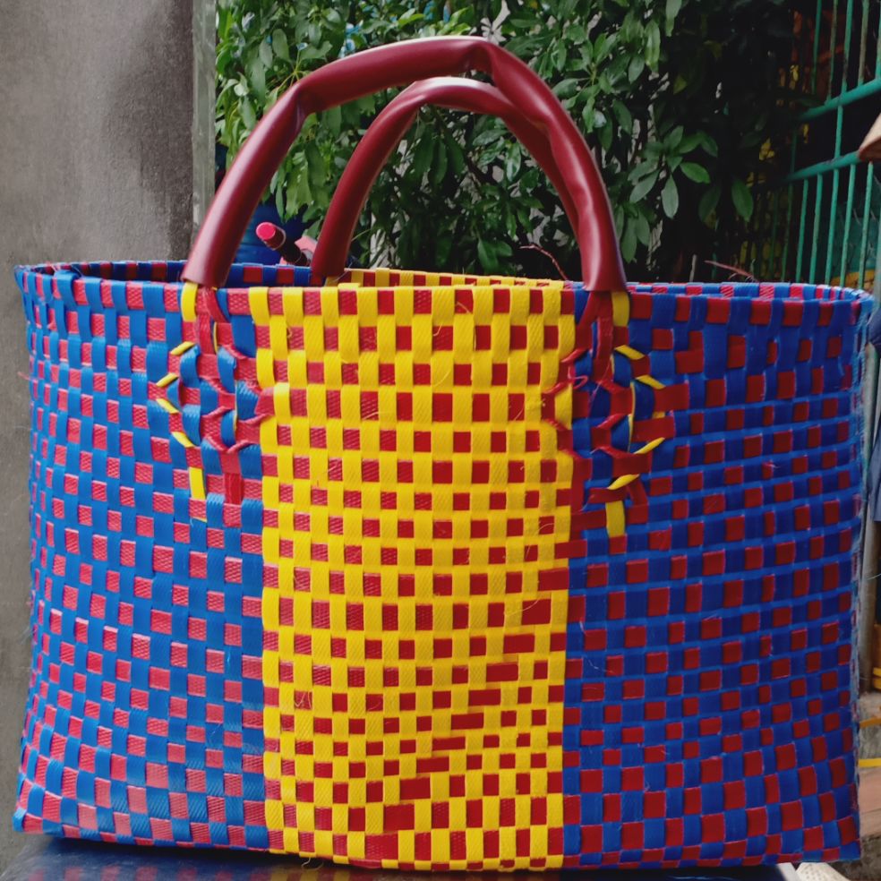 làn nhựa đi chợ, làn thủ công, là đan tay