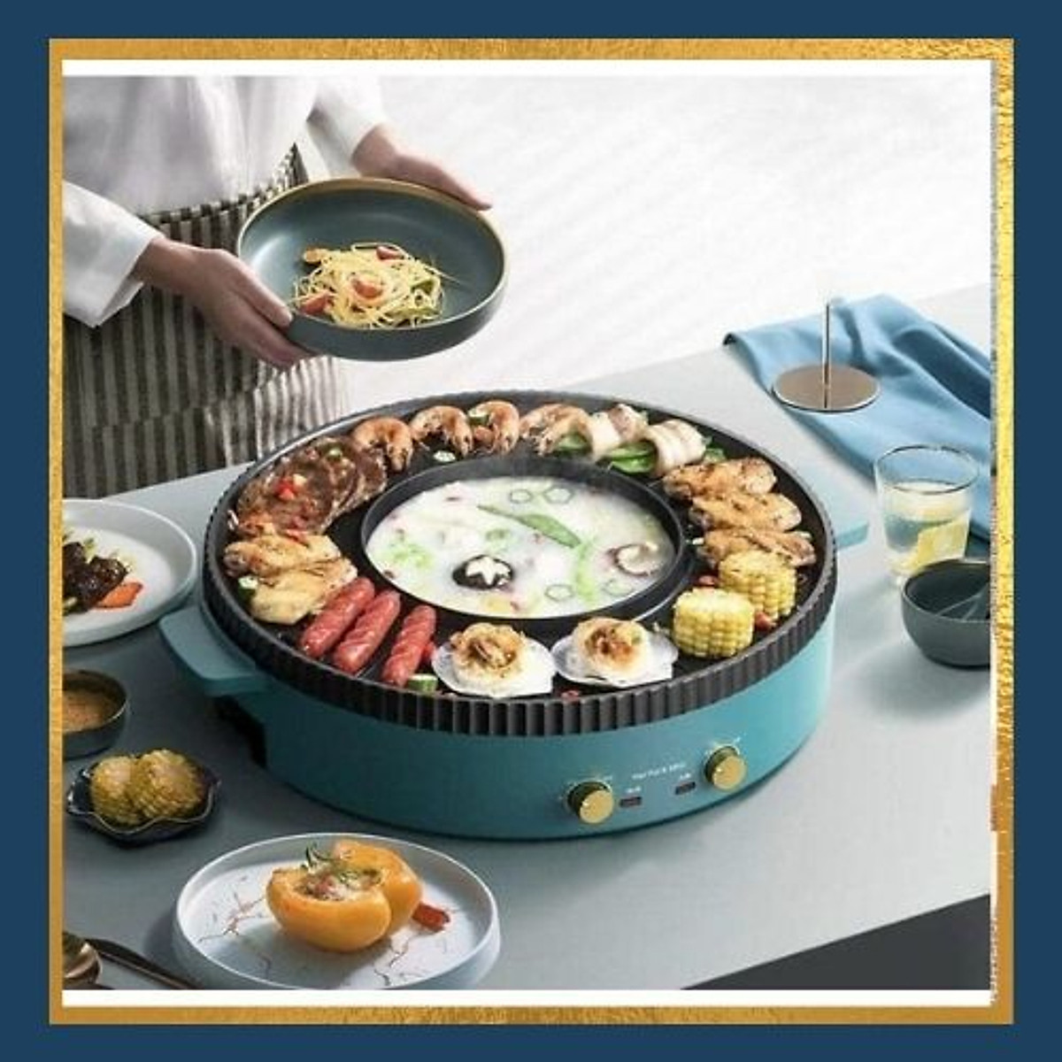 [ GIẢM GIÁ CỰC HOT.HOT.HOT ] NỒI LẨU NƯỚNG NINESHIELD KB-518 Bếp lẩu nướng đa năng cao cấp 2 trong 1 phù hợp với những cuộc vui gia đình BẢO HÀNH 12 THÁNG LỖI 1 ĐỔI 1
