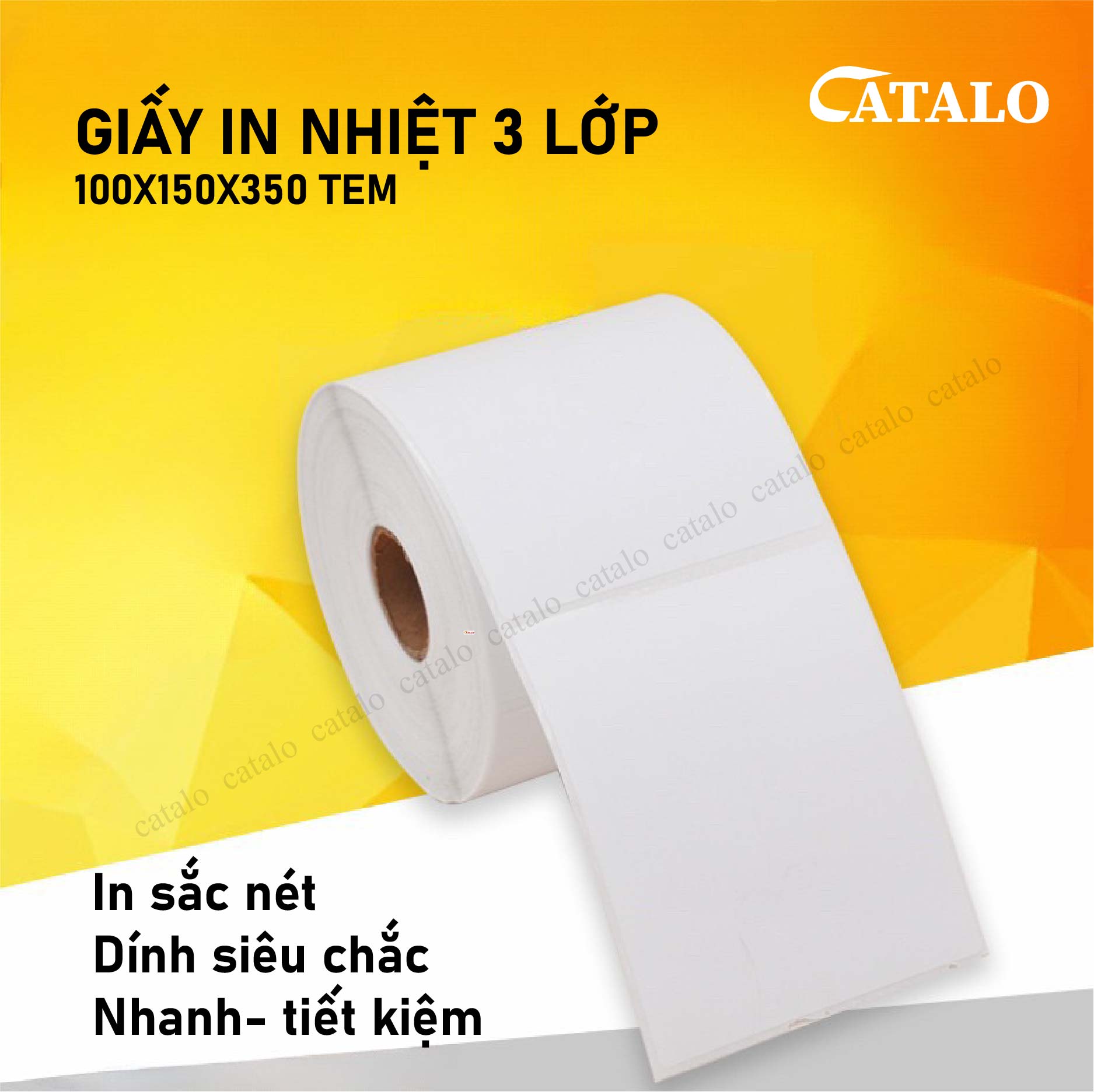 Cuộn 350 Tem Giấy In Nhiệt 10x15cm Chống Nước, Keo Dán Sẵn, In Bill TMĐT, Quản Lý Bán Hàng