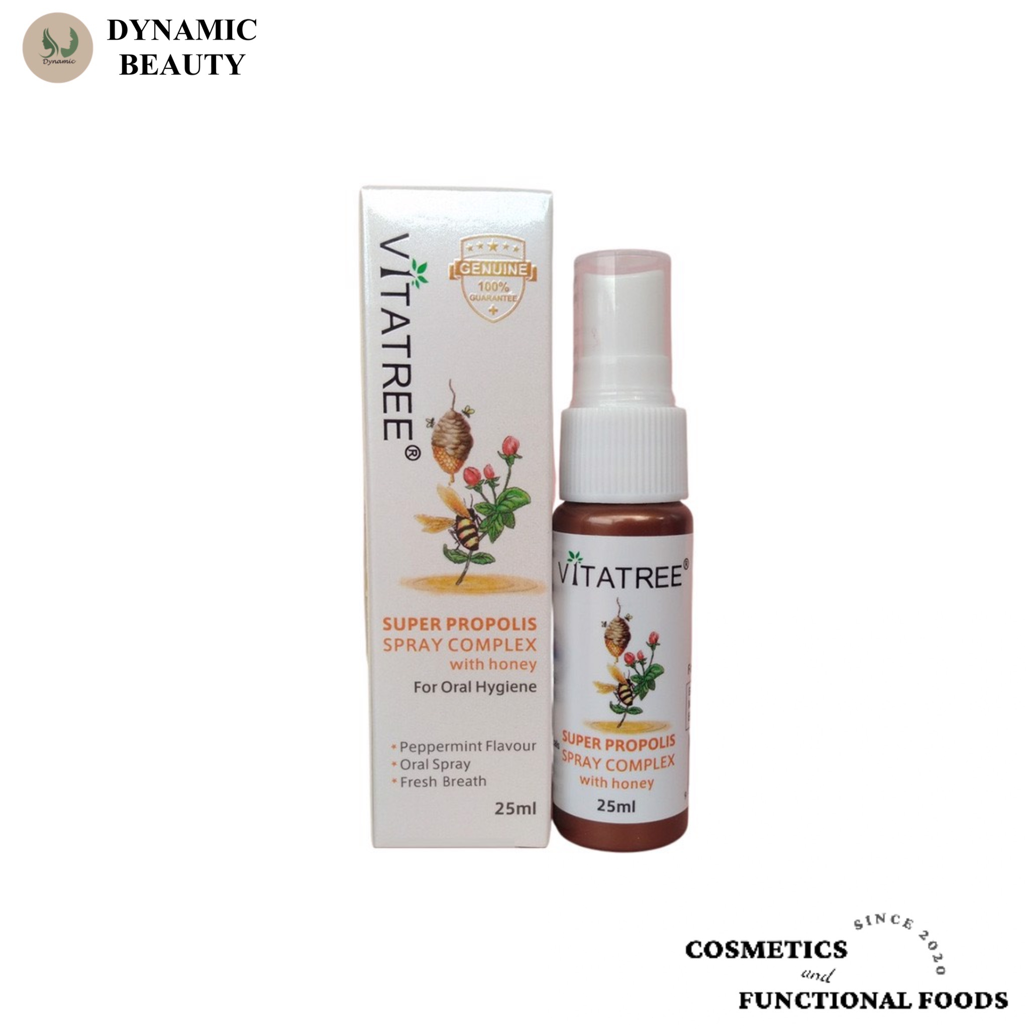 [Hàng chuẩn Úc] Xịt họng keo ong Vitatree super propolis spray complex with honey 25ml giảm đau họng, tăng cường sức đề kháng của Úc