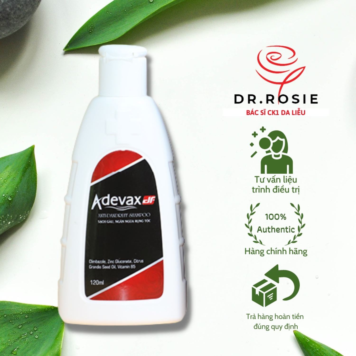 Dầu gội sạch gàu, hết ngứa, ngăn rụng tóc Adevax DF - Bs Hoa
