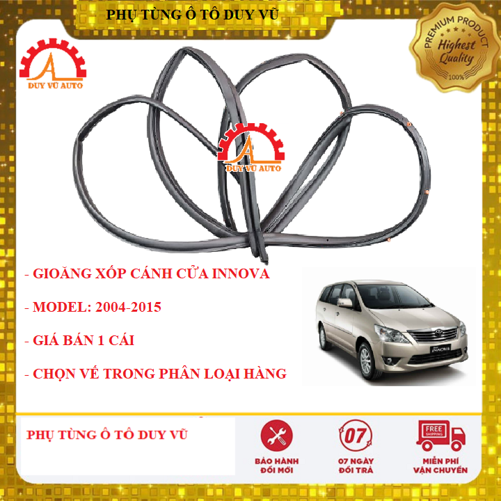 Gioăng xốp cánh cửa toyota innova đời từ 2004-2015 gioăng nắp trên cánh cửa