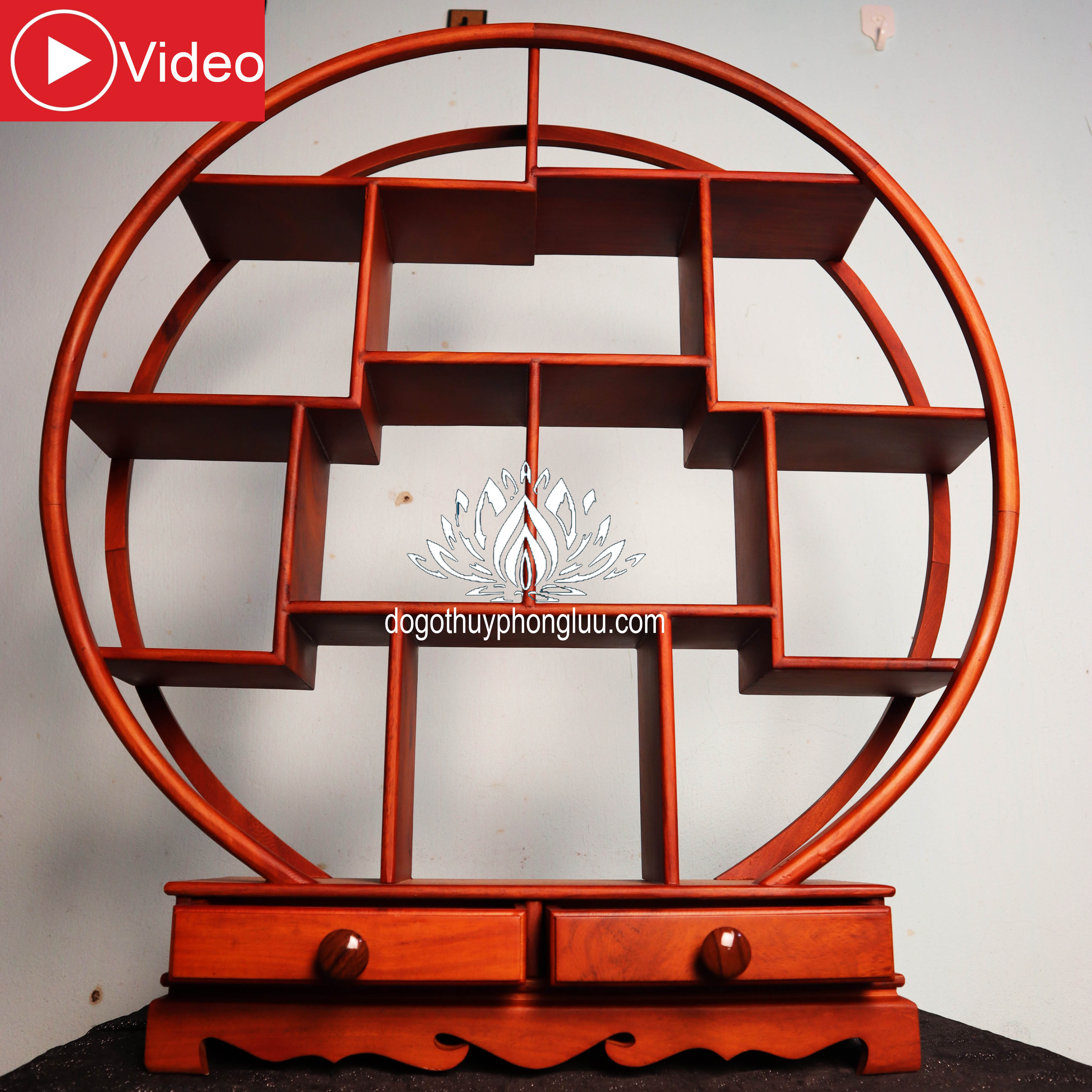 Kệ mini tròn gia dụng gỗ gõ cỡ khủng-kệ bày đồ gỗ cao 67 ngang 60 sâu 15 sâu 12