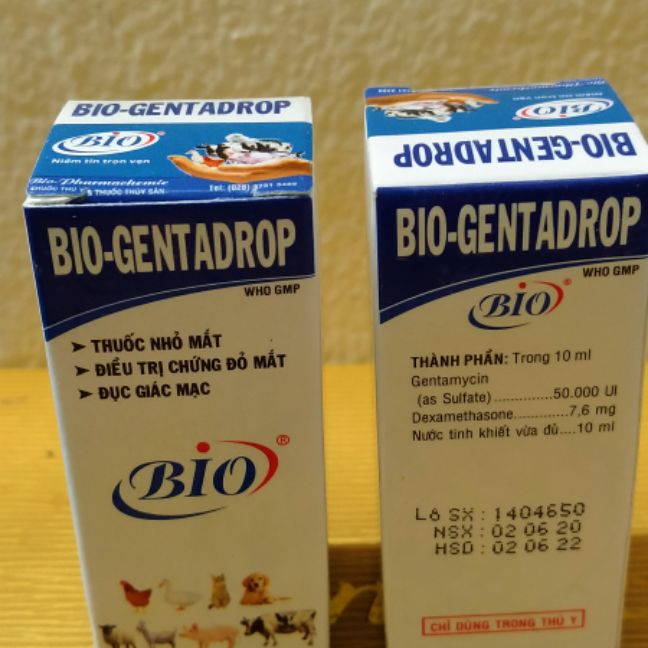 Nhỏ mắt gèn, chảy nước, đỏ sưng gentadrop 2 lọ x10ml