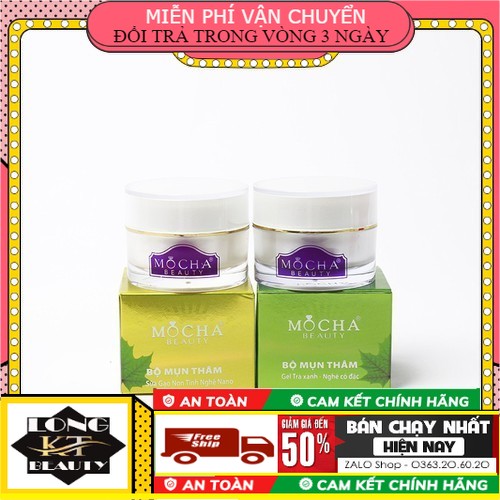 [Chính hãng - Mỹ Phẩm Mocha Beauty] Bộ đôi trừ  mụn Nám Thâm tàn nhang Mocha  Bộ Trừ Mụn Đông Y Mocha - Trừtất cả các loại mụn bọc, mụn đầu đen, mụn mủ, mụn trứng cá.