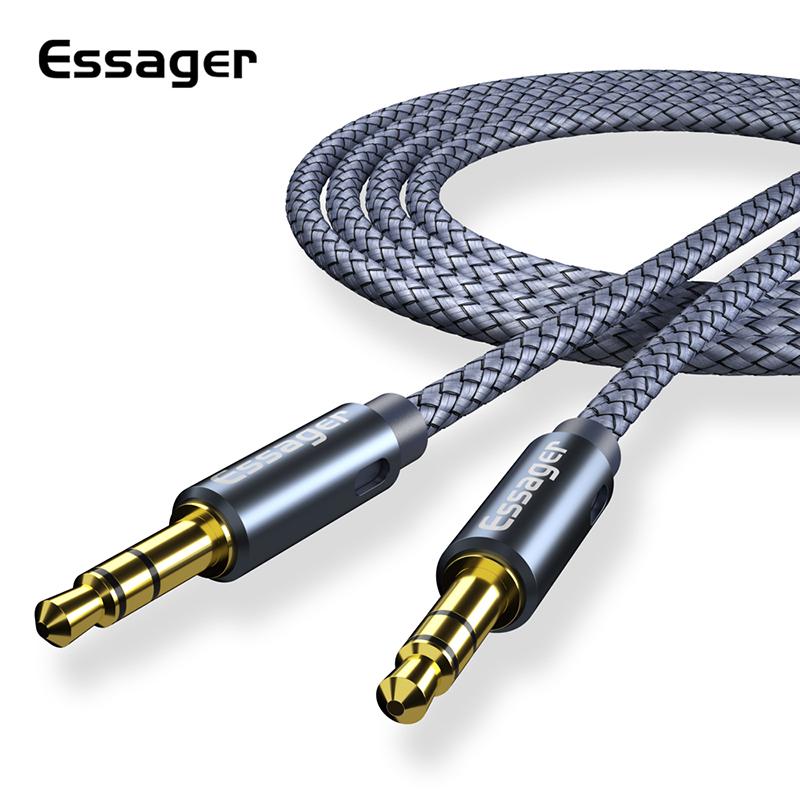 Dây cáp Essager A Loa dây 35 mm Cáp âm thanh cho xe hơi Bộ chuyển đổi tai nghe nam Jack Dây 35 mm cho Samsung Xiaomi