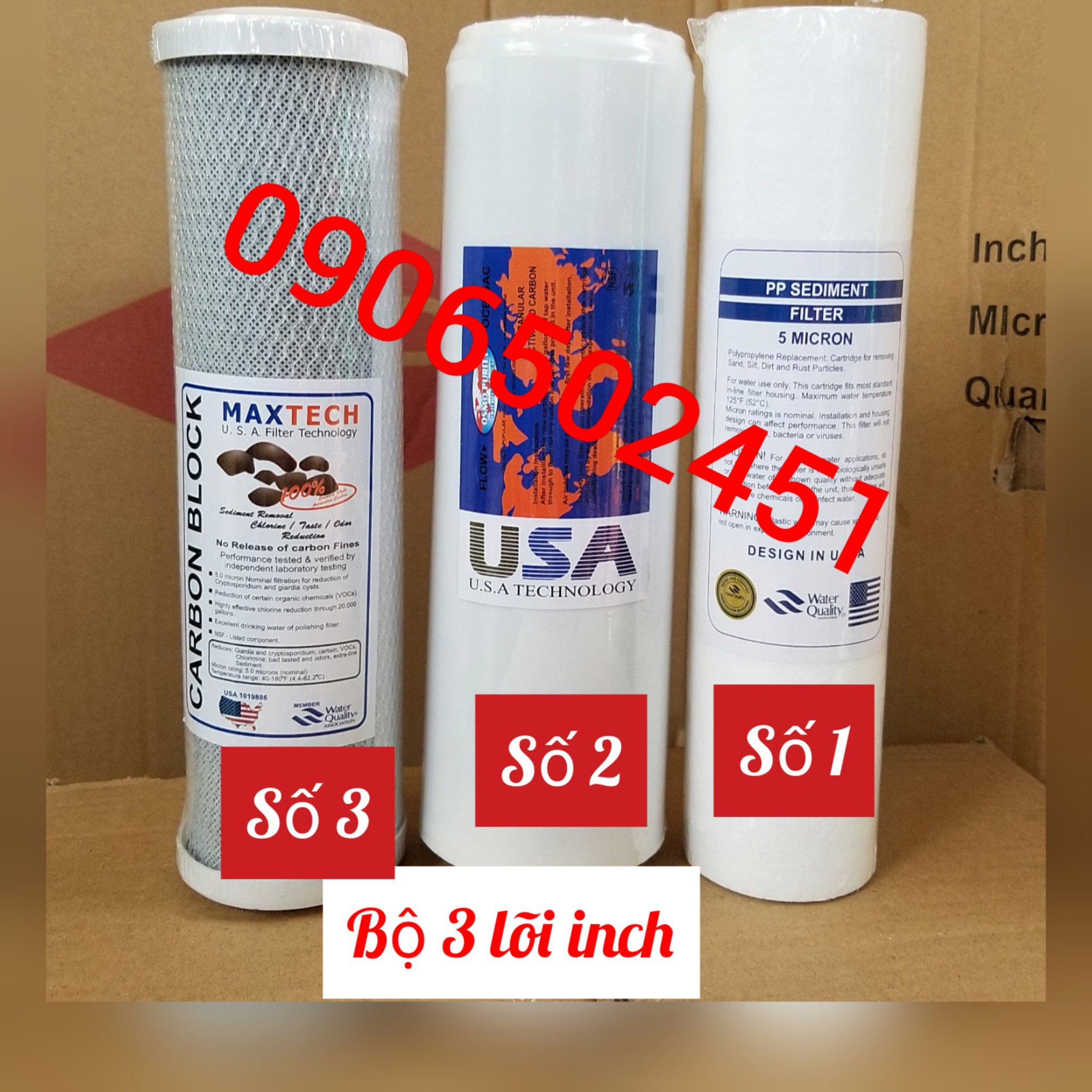 Bộ sản phẩm 3 lõi lọc 10inch