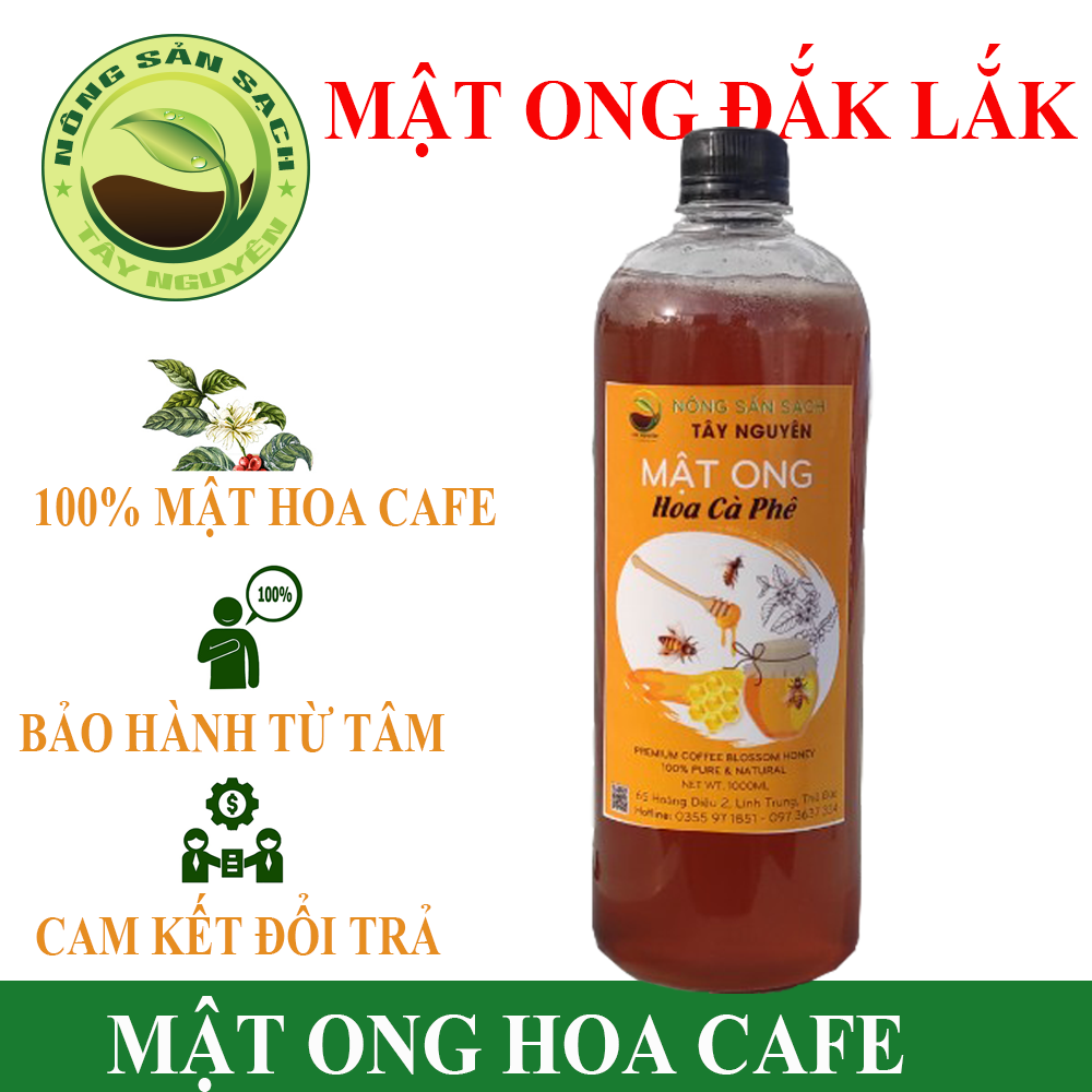 [HCM]Mật ong hoa cà phê nguyên chất - Mật ong hoa cafe nguyên chất - Mật ong thiên nhiên giá xưởng - Mật ong sạch 1 lít