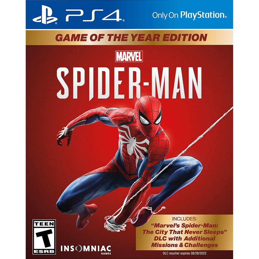 Đĩa game ps4 : Marvel Spider-Man Game Of The Year