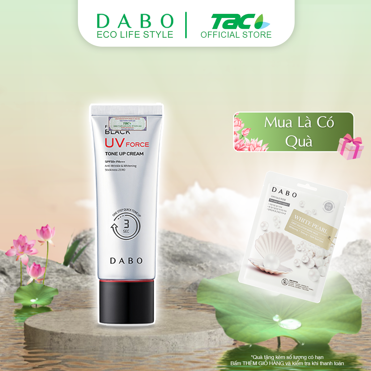 Kem dưỡng và chống nắng dành cho nam dabo for men black uv force tone up cream 50ml
