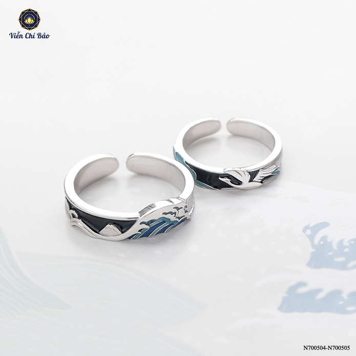 Nhẫn bạc đôi nam nữ thiên hạc nhẫn đôi bạc trơn - Thương hiệu Viễn Chí Bảo