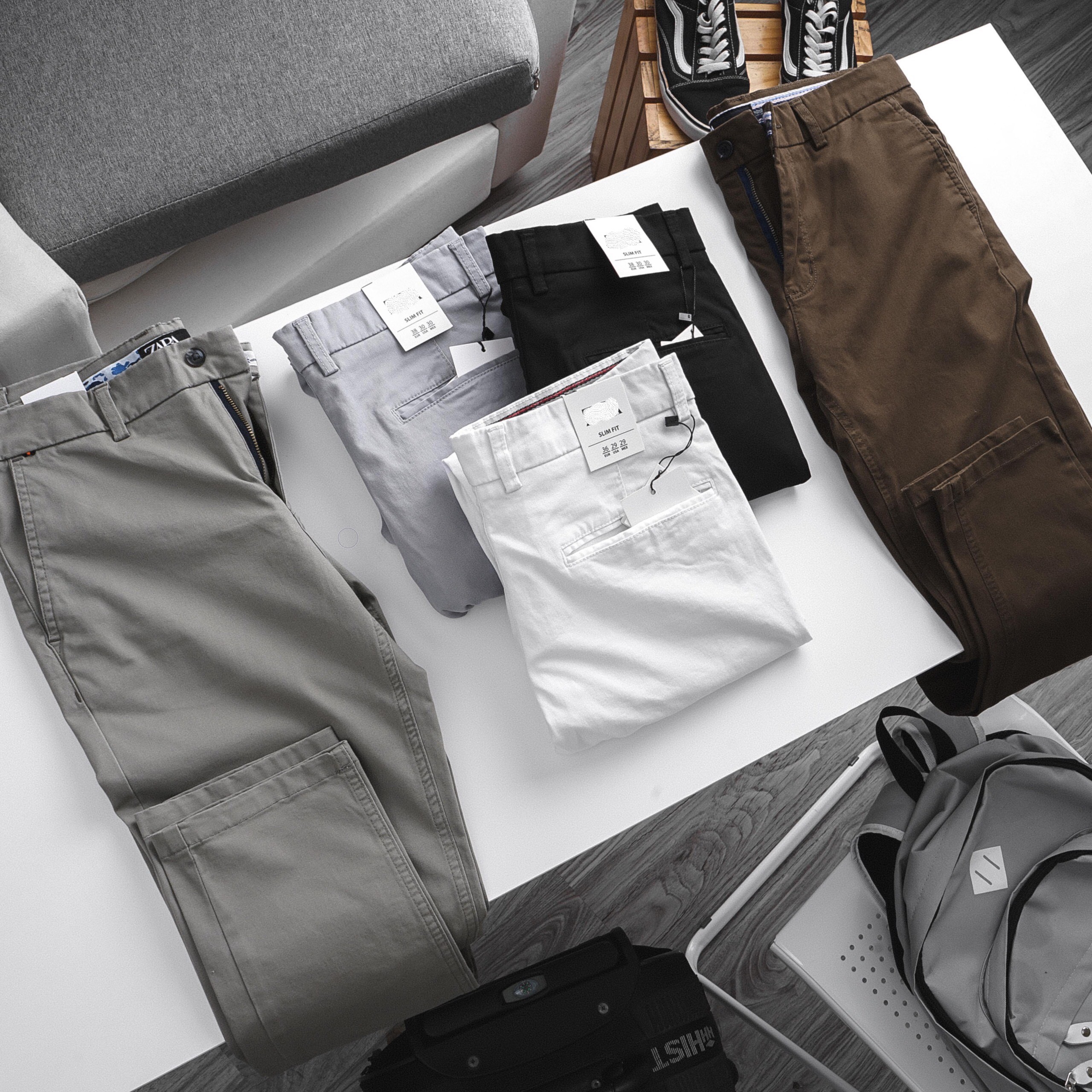 Quần KAKI Nam ZA-RA cao cấp form slim-fit co giãn thoải mái D365-KK02