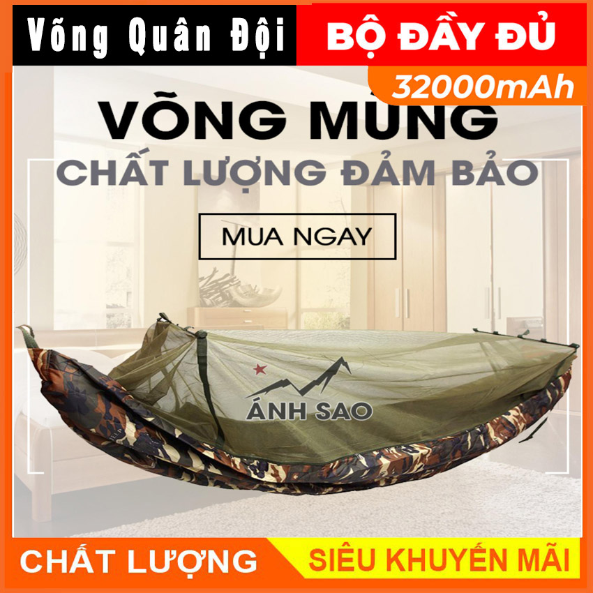 Võng đi phượt , võng vải dù , võng dù , võng rằn ri lính mỹ , màn võng mùng quân đội rằn ri vải dù dày cho đi phượt