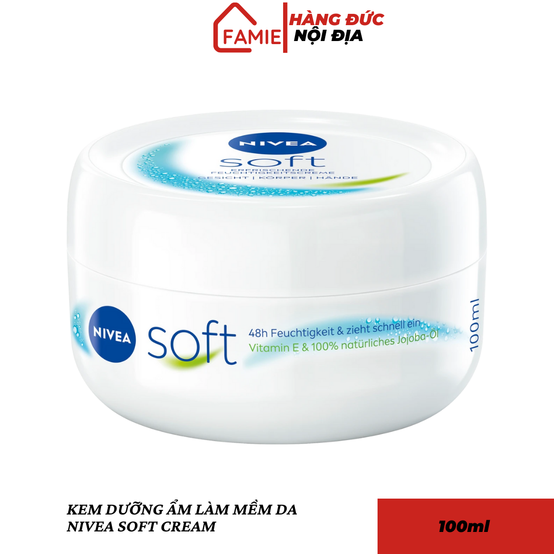 Kem dưỡng ẩm Nivea Soft dưỡng ẩm làm mềm da 50ml/100ml – Hàng Đức